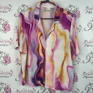 Ichi button down swirl groovy swirls water color Multicolor Abstract Shirt
